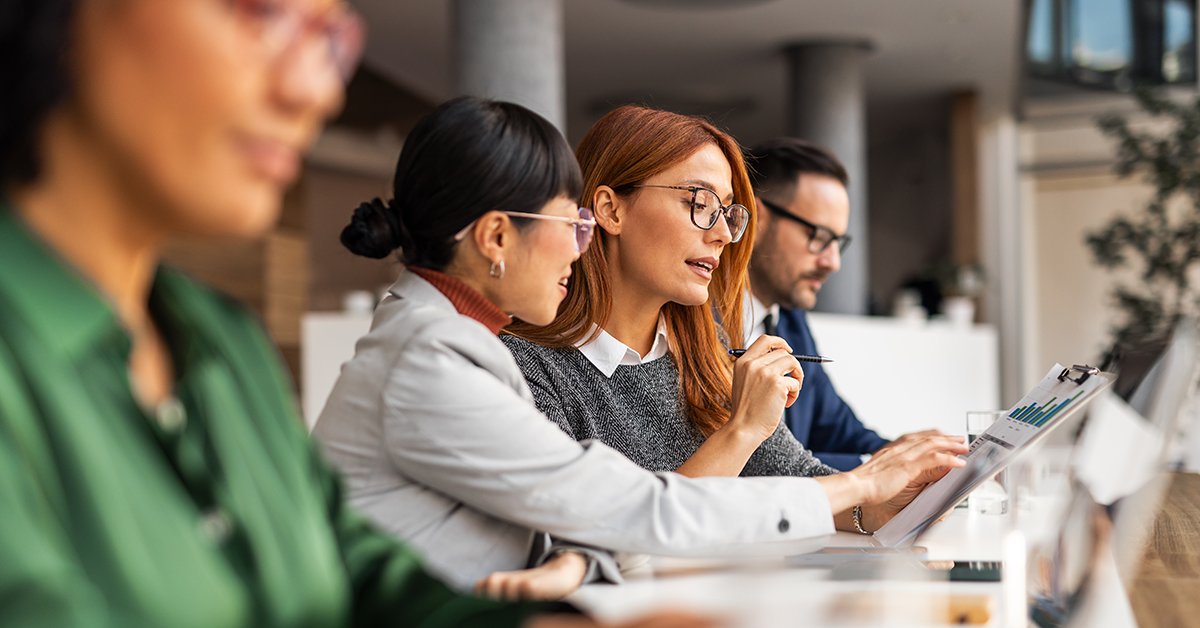 team reviewing financial documents