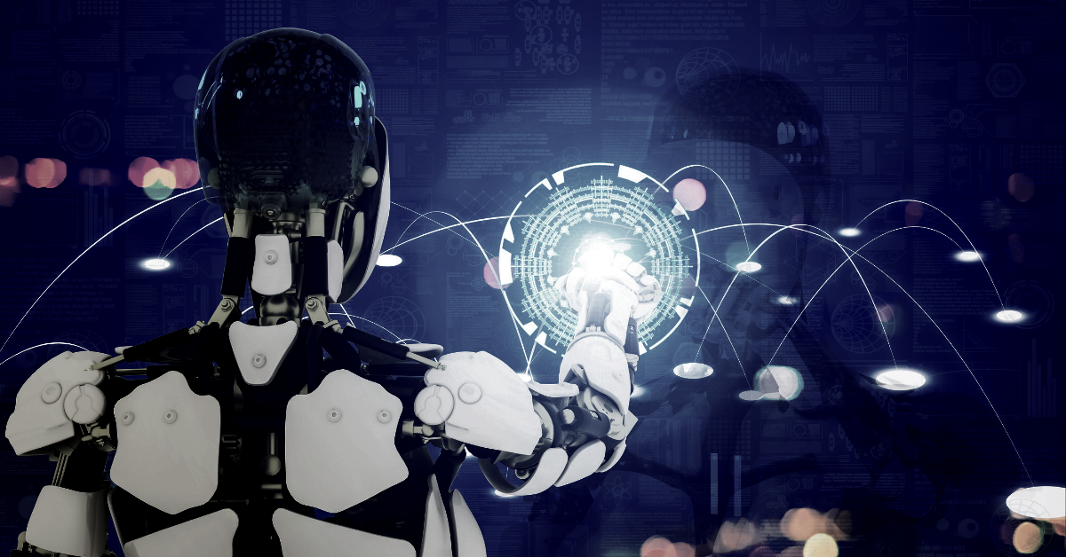 abstact ai model with abstract graphical background