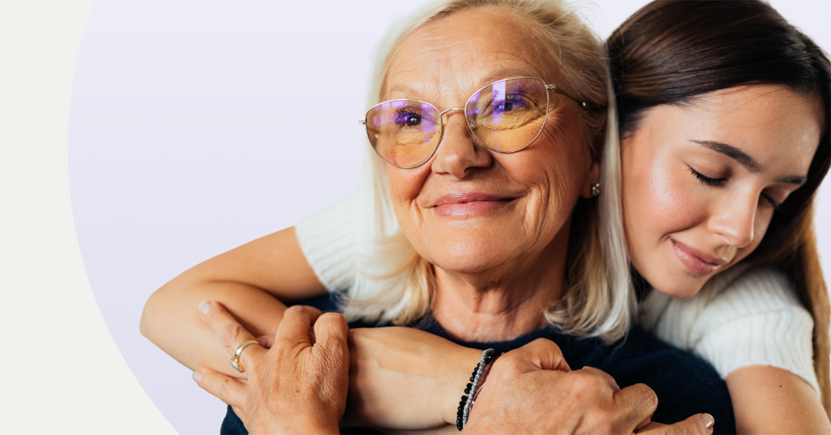 young lady hugging her mom