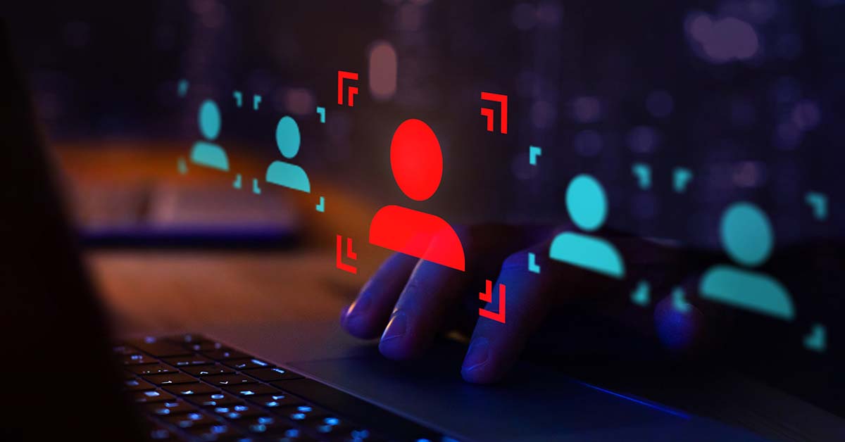 contact overlay of someone working on a laptop