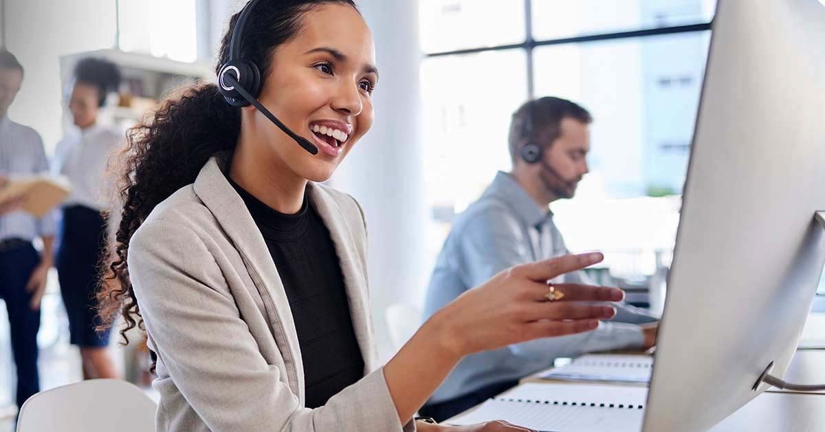 young women in a call center having a conversation