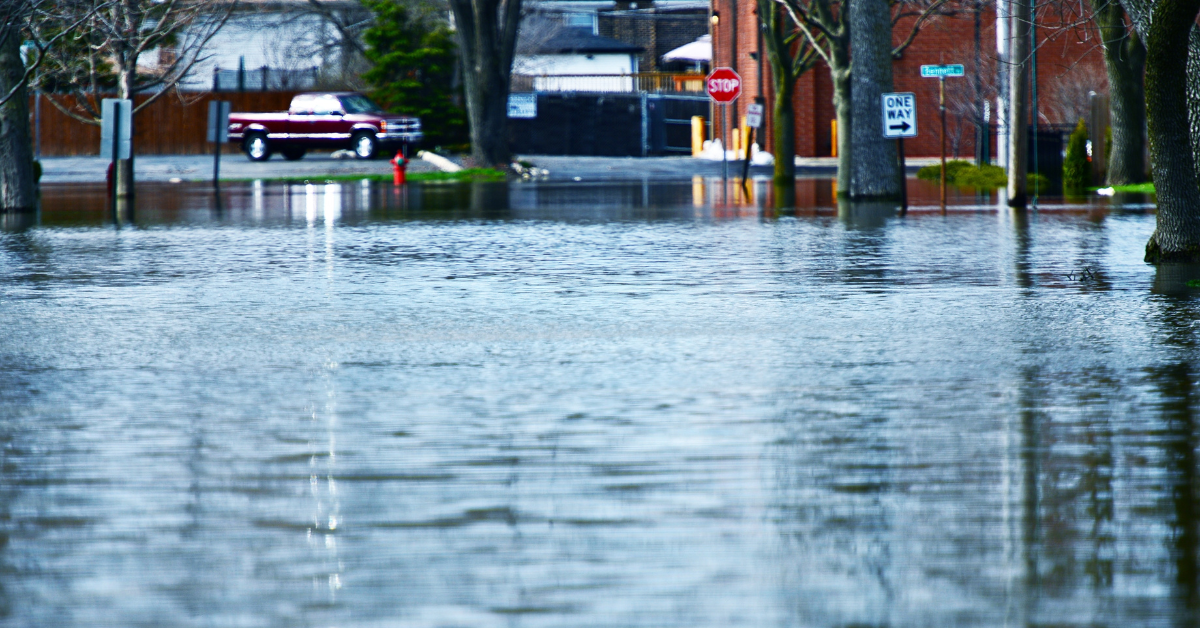 flooded city street