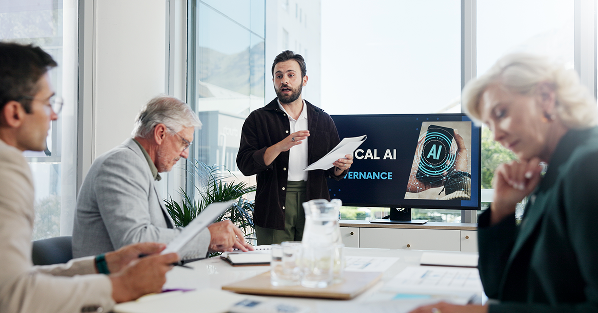 team meeting discussing ai