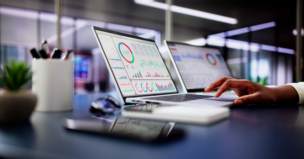 analytics on a laptop screen