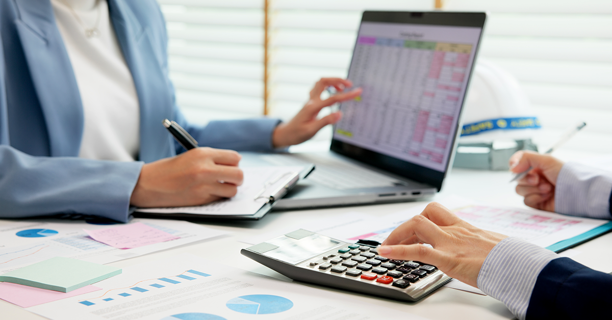 financial audit at a desk