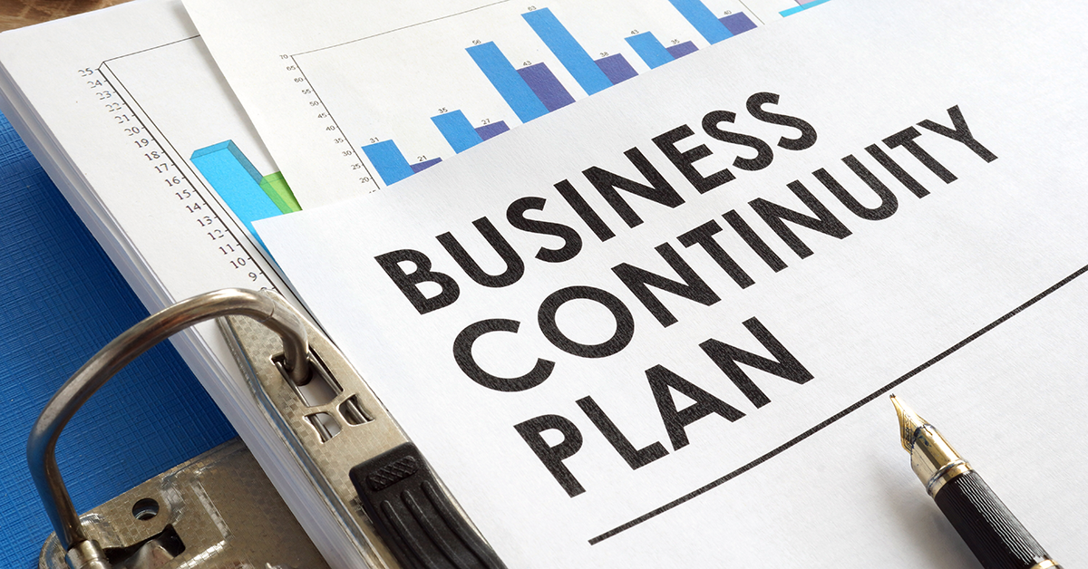 business continuity planning binder on a desk