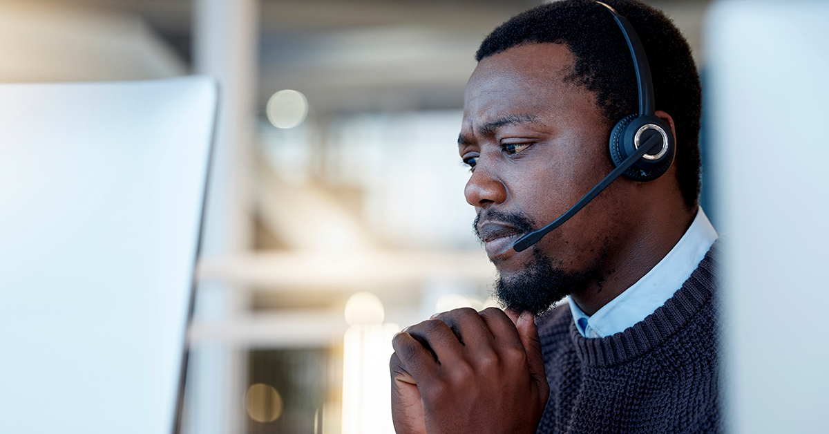 call center operator who is concerned