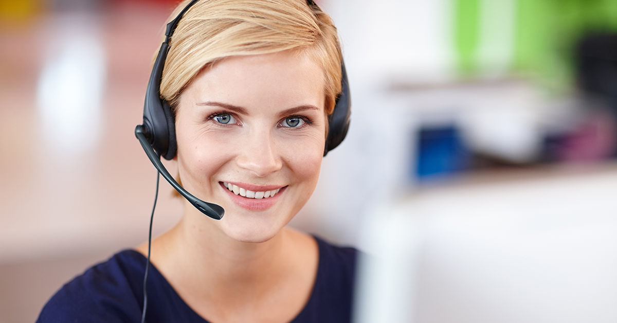 smiling call center woman