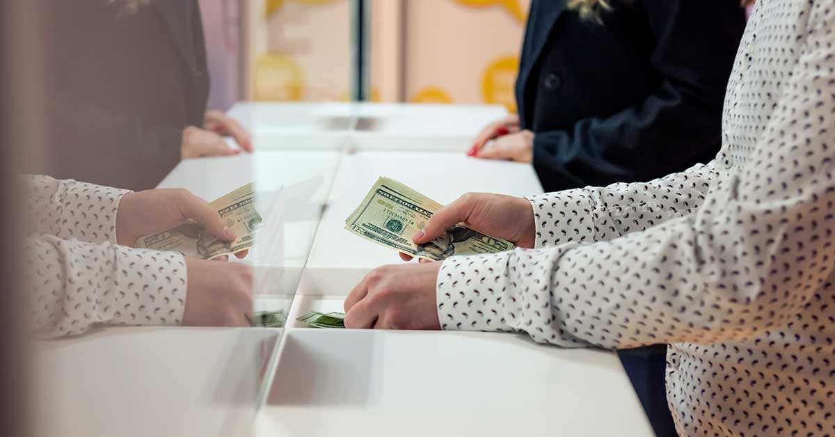 cash advance at a window