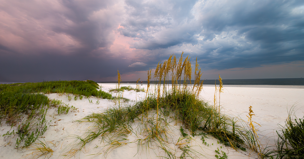 approaching storm on a beach