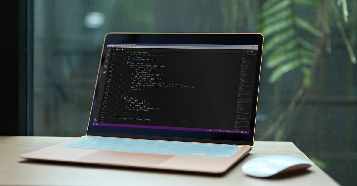 a laptop with code