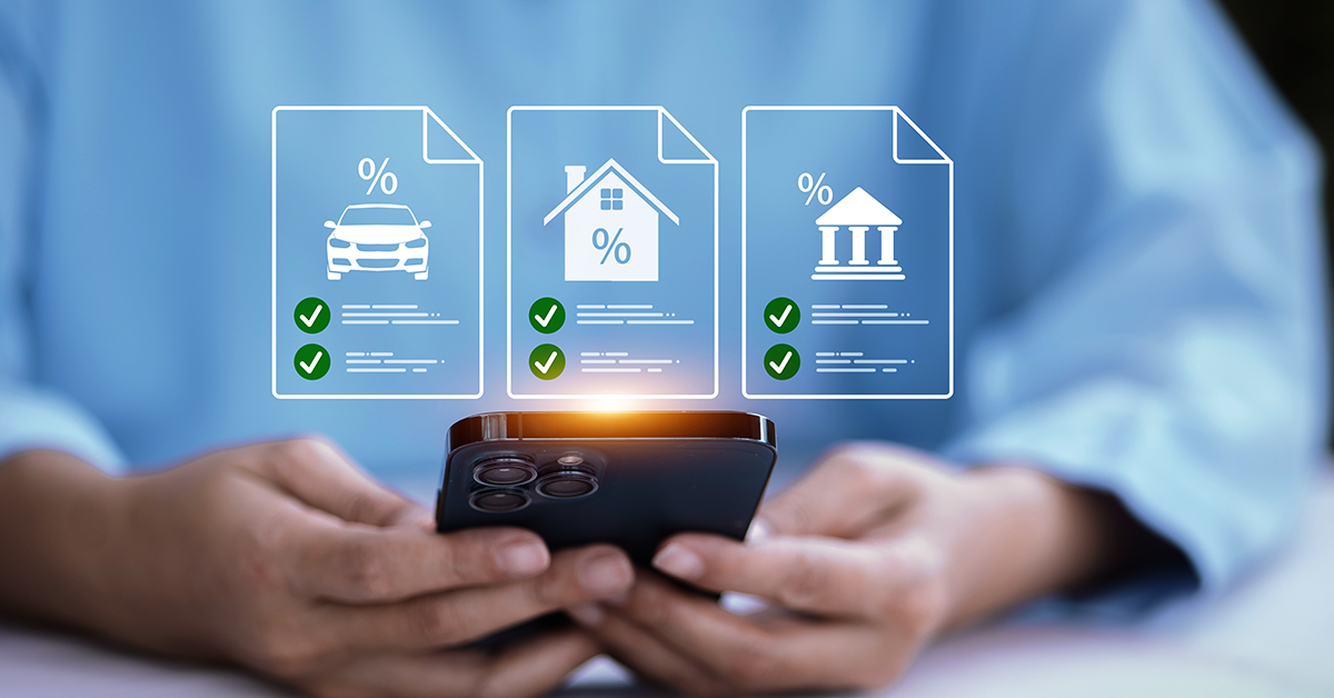digital overlay of comparing online rates