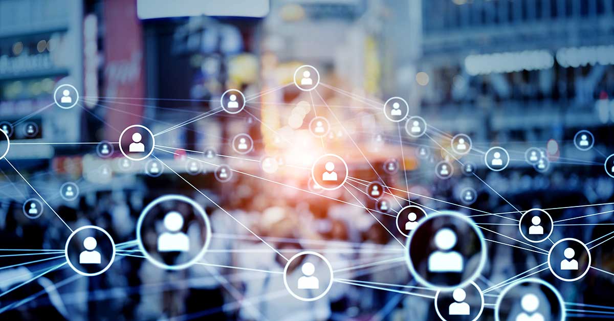 abstract contact overlay on a city