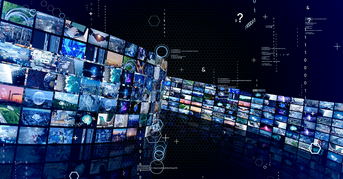 a collage of digital channels