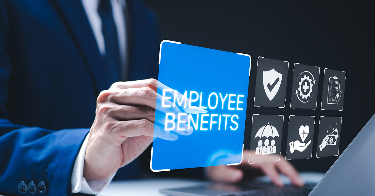 executive working with a virtual employee benefits overlay
