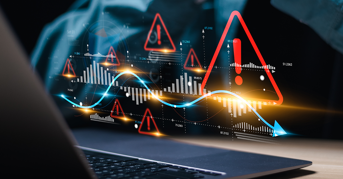 security trend overlay of a man using a laptop