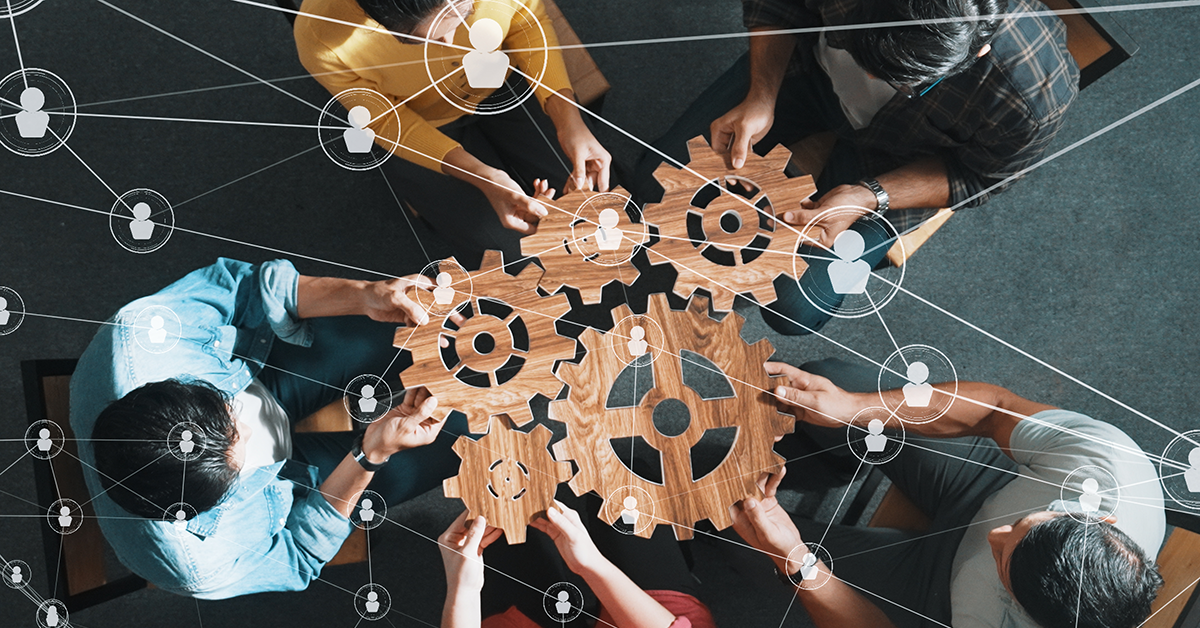 gears and contacts abstract