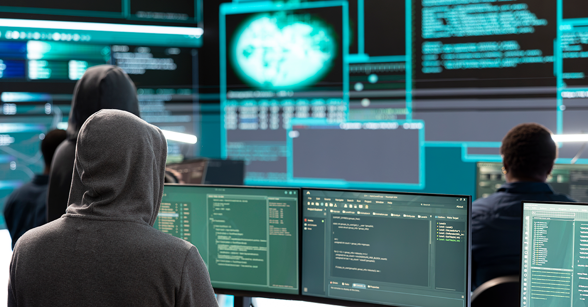 hackers in a server room