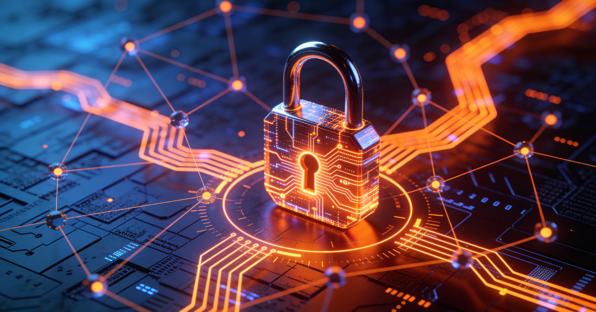 abstract of a lock on a computer grid