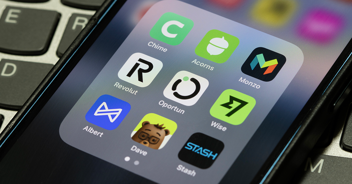 neobank apps on a cell phone