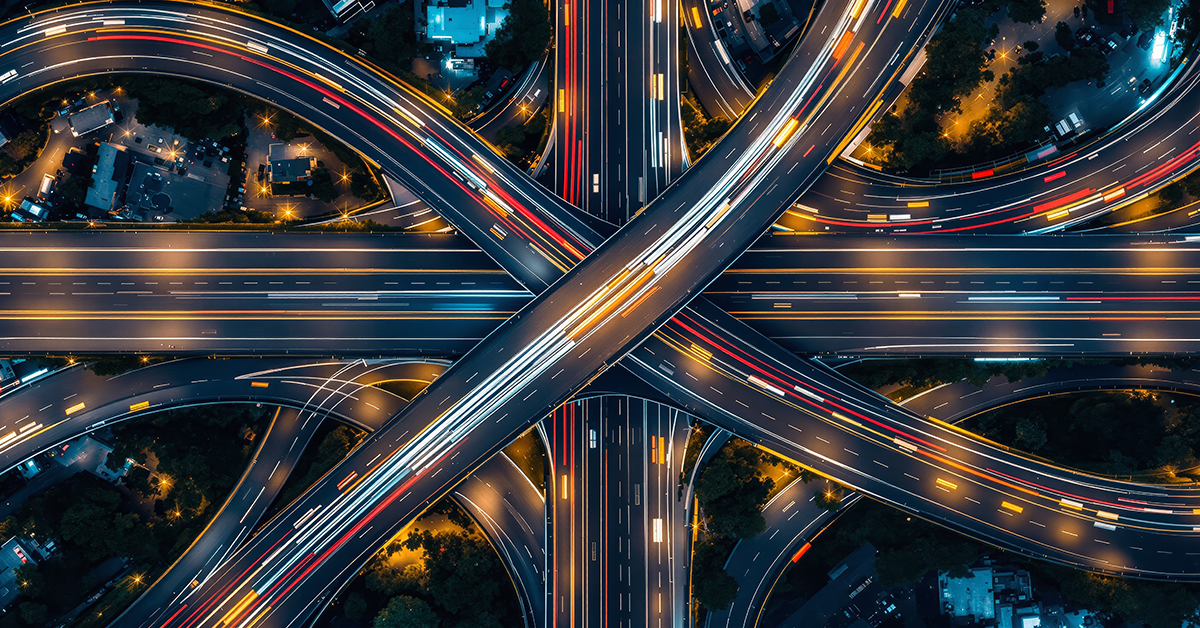 a highway in the evening