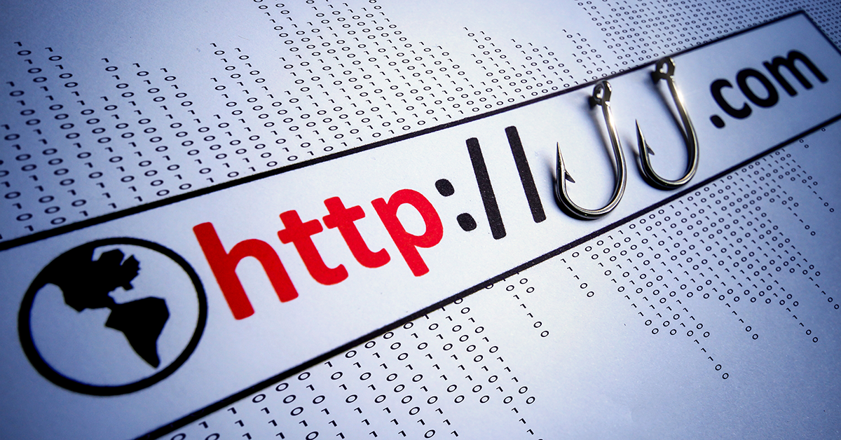 website showing phishing