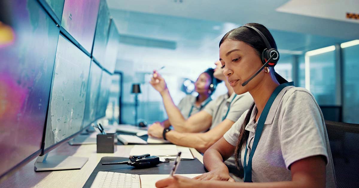 call center representative working