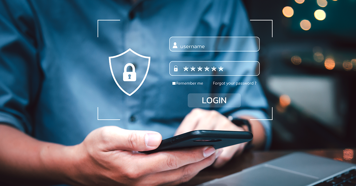 a man using his phone for secure online banking