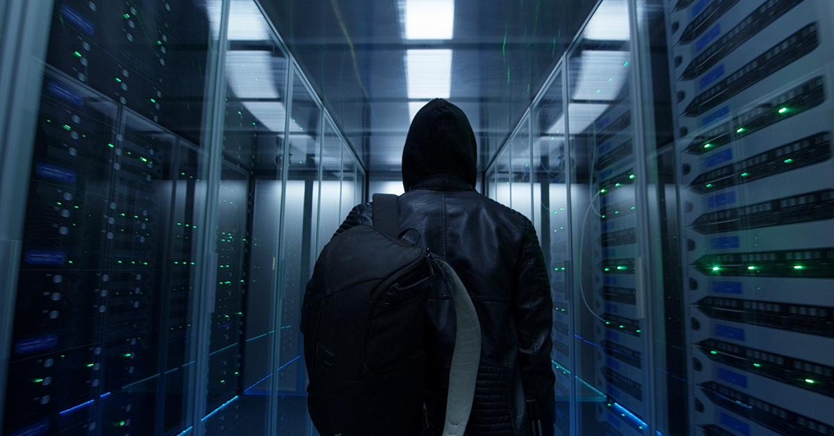 intruder walks into a server room