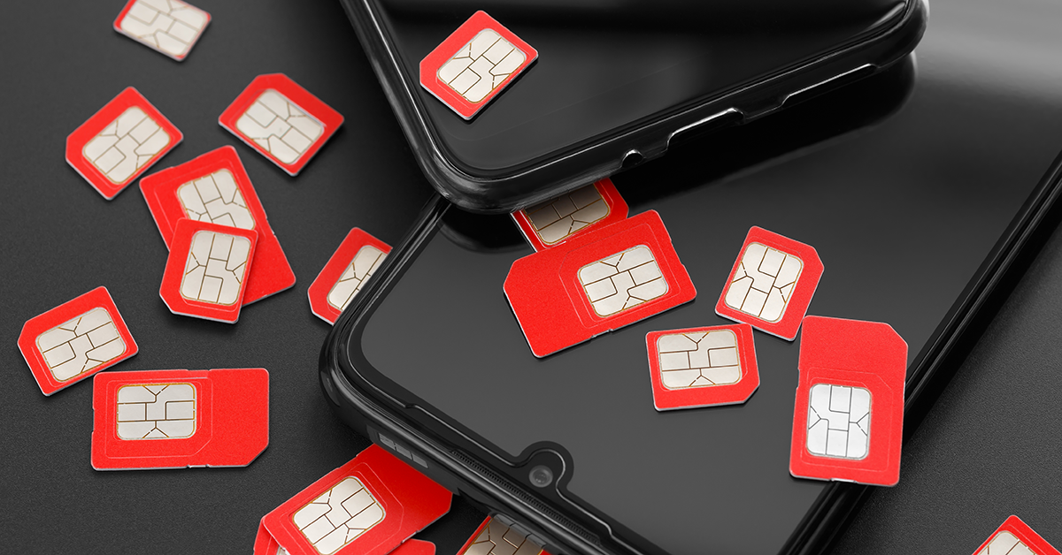 sim cards on top of smart phones