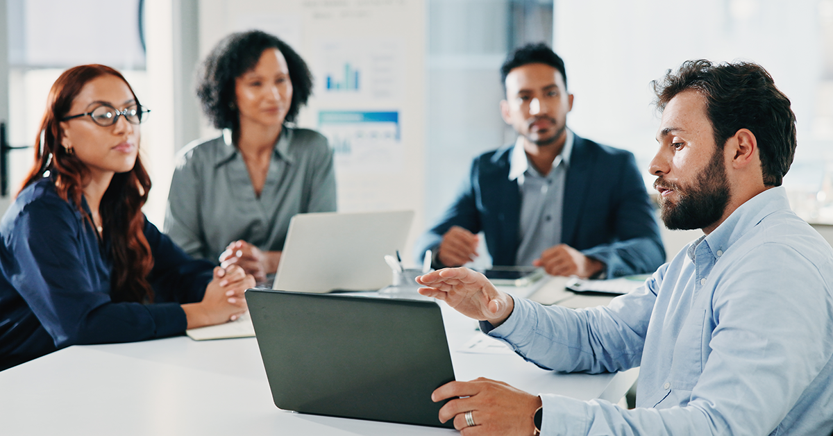 team discussion in a conference room