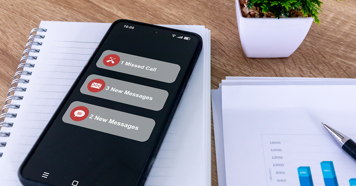 phone with missed messages