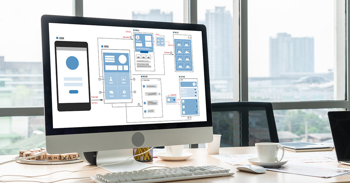 monitor showing a website design